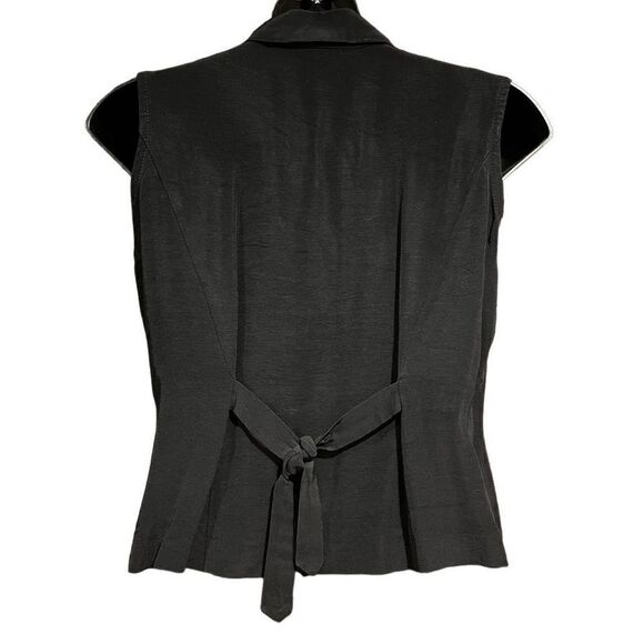 Decade Designs Black Sleeveless Button Shirt Blouse Women’s Size 6 - Picture 2 of 5